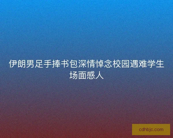 伊朗男足手捧书包深情悼念校园遇难学生场面感人