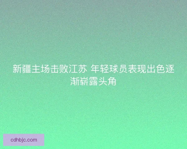新疆主场击败江苏 年轻球员表现出色逐渐崭露头角